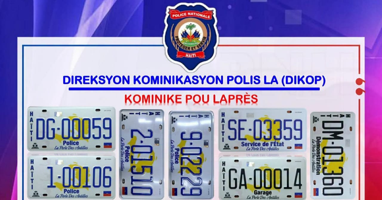 La PNH annonce un nouveau modèle de plaques d'immatriculation pour les véhicules