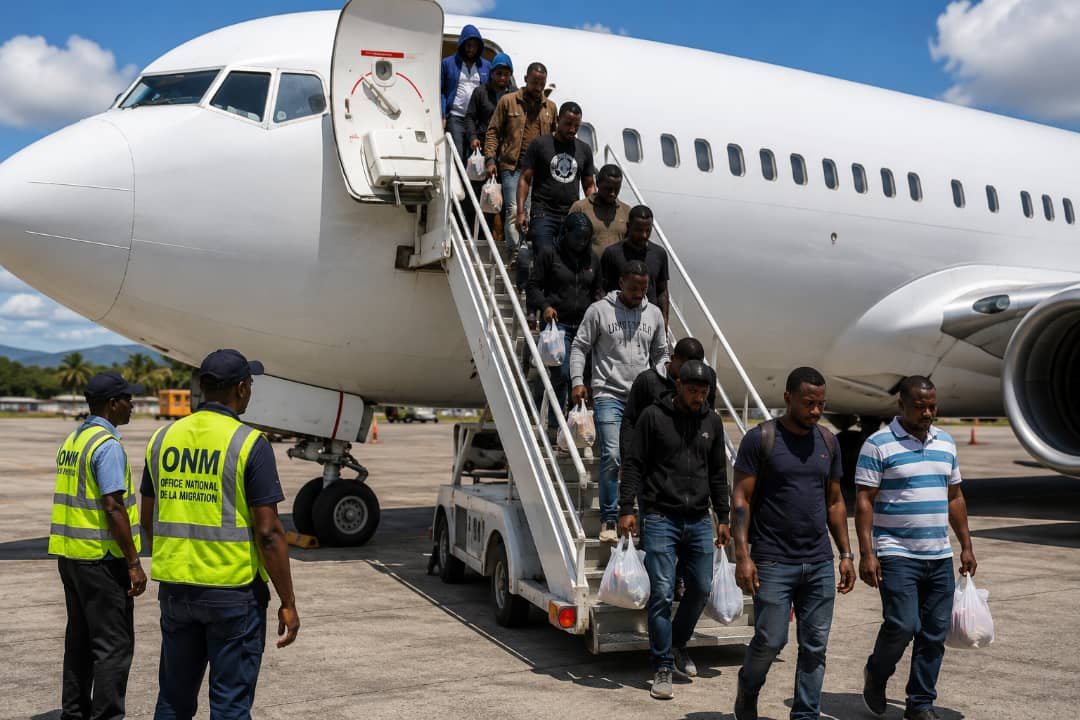 Haïti : 89 ressortissants déportés des États-Unis accueillis par l’ONM, dont trois enfants